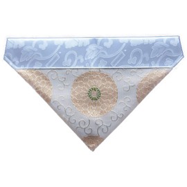 Summer Uchiki (Buddhist Altar, Triangular Uchishiki, Uchishiki, Uchiku) Uchiki (13.8 inches (35 cm) Wide (70s), Arabesque Yae Chrysanthemum White Brown)