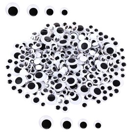 1000pcs Googly Eyes Self Adhesive, Wiggle Googly Eyes for Crafts Small Black Googly Eyes for Decorations 6mm 8mm 10 mm 12mm Mixed Packaging