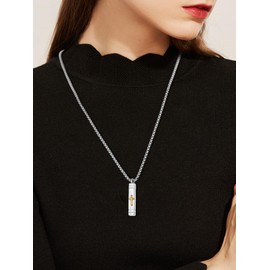 Cremation Cross Necklace for Ashes Cross Urns Locket Pendant Ashes Holder Sterling Silver Memorial Jewelry Gift Keepsake for Women