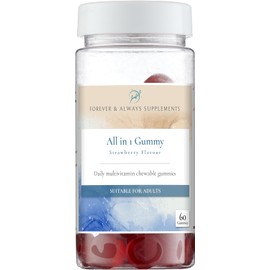 All in 1 Gummy Daily Multi-Vitamin & Mineral, Strawberry Flavour, Immune System, Energy, Joints & Teeth Support - Forever & Always Supplements