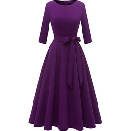 DRESSTELLS Black Dresses Vintage Wedding Evening Dresses Bridesmaid Cocktail for Women 2024 Grape S