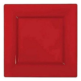 Kaya Elegant Red Square Dinner Plates - 9.5" (Pack of 10) - Perfect for Weddings, Birthday Parties, Festivals & More
