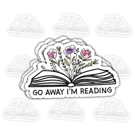 3 Pcs Go Away I'm Reading Sticker Gifts for Book Lovers, Introverts, Bibliophiles, Avid Readers, Bookworms, Quiet Time Seekers, Cozy Reading Nook Fans, Booktok Girls, Literature Enthusiasts – 3"x3"