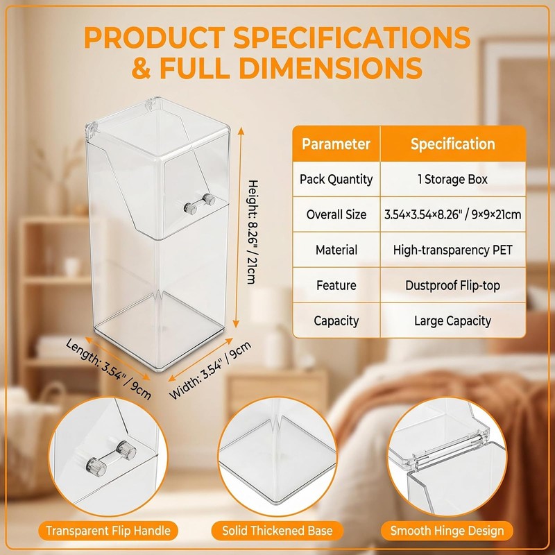 QUUPY Makeup Brush Holder Dustproof Clear Acrylic Cosmetic Brush Organizer