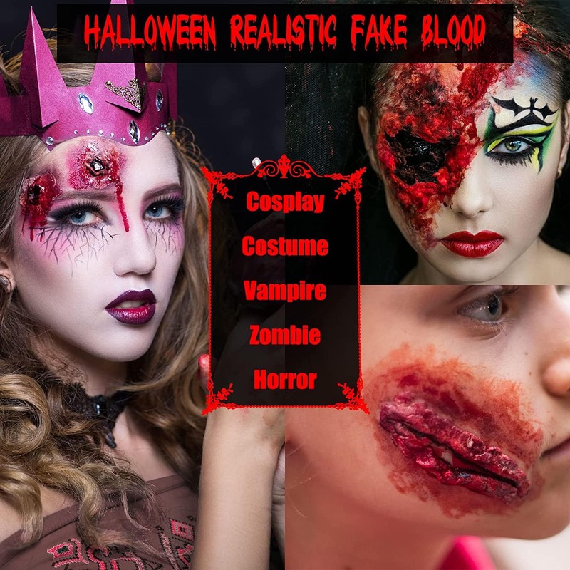 BOBISUKA Halloween Artificial Blood 3 Pieces: Blood Plasma + Artificial