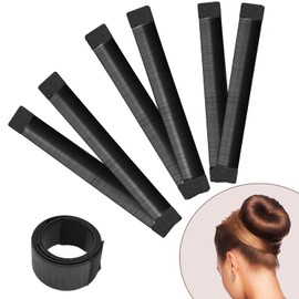 Magic Hair Bun Maker Donut,Sock Bun,Ballet Bun Maker for French Twist,Wrap,Snap Disk Hair Styling,Black