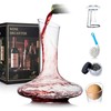 YouYah Wine Decanter Set with Drying Stand,Stopper,Brush and Beads,Red Wine