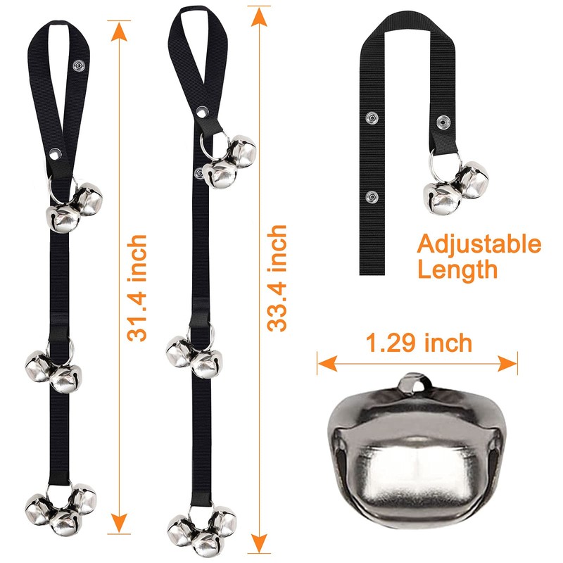 2 Packs of Dog doorbells, Training Adjustable Dog Bells, A