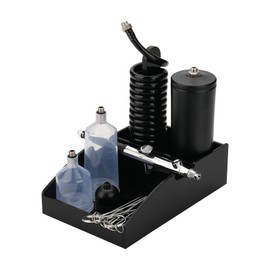 Acrylic Organizer Holder for Airbrush Kit with Compressor, Airbrush Gun Accessories Holder, Black Desktop Airbrush Set Organizer, Auto Airbrush Paint Set Storage Rack for Makeup, Nail Art, Painting