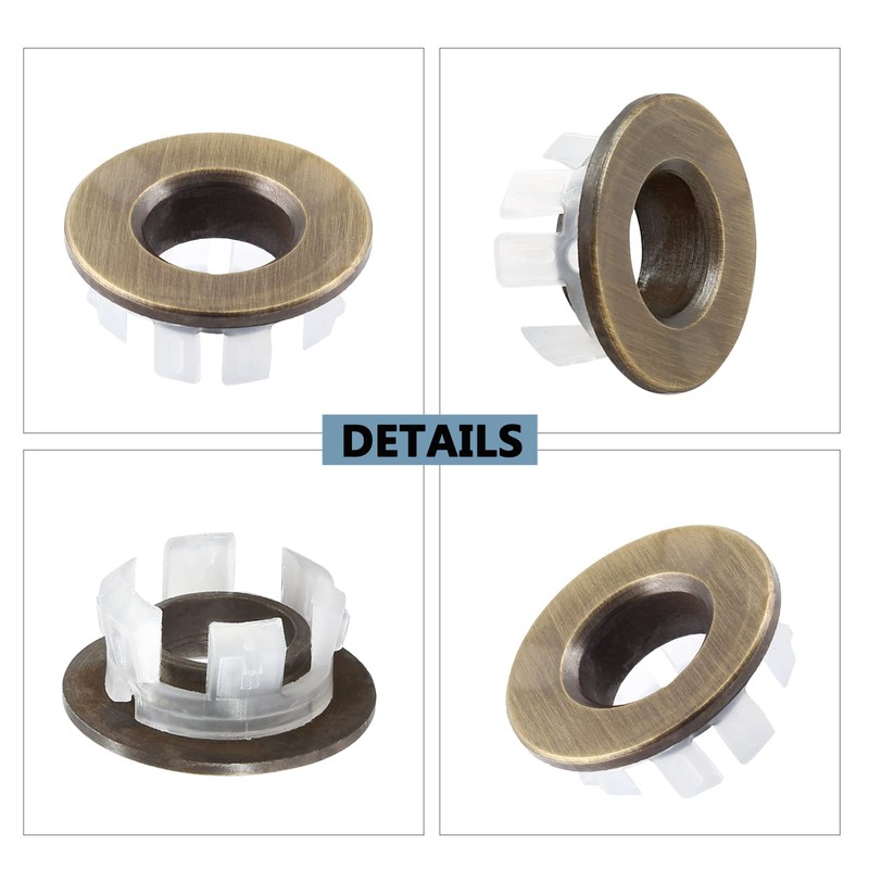 Qjaiune 3 Pack Bathroom Sink Overflow Trim Ring, Antique Bronze
