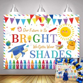 Preschool Kindergarten Graduate Backdrop We Gotta Wear Shades Kindergarten Graduation Photography Background Kids Graduation Banner School Prom Party Decorations 7x5ft
