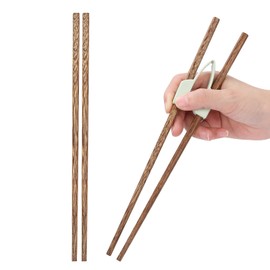 2 Pairs Training Chopsticks for Adults, Wooden Reusable AntiShaking Finger Chopsticks Beginner Chopsticks Adaptive Equipment for Elderly Disabled Arthritic Hands