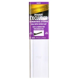 Letter Box Cover with Brush & Flap for Internal OR External Use - White Finish