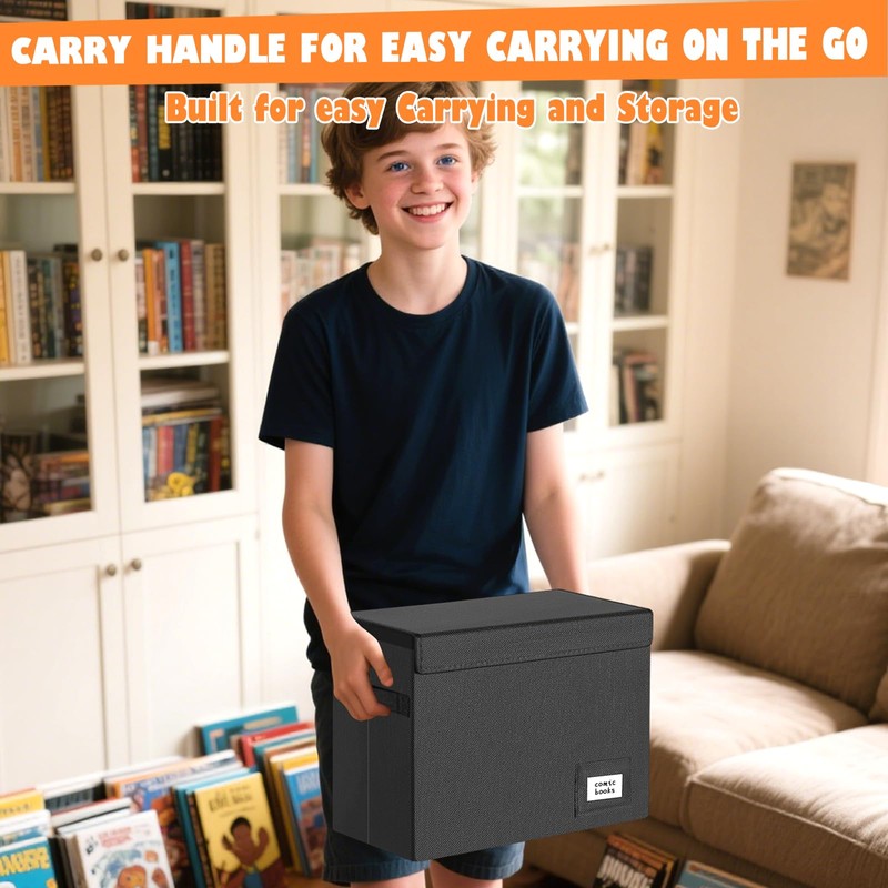 Leffis 6 Pack Comic Book Storage, Collapsible and Stackable Comic