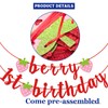 Berry, pancarta de primer cumpleaños, pancarta de fresa con purpurina,
