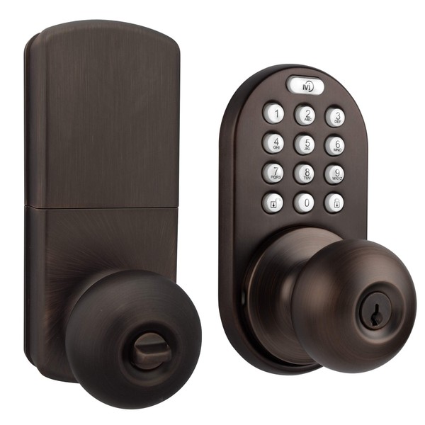 MiLocks DKK-02OB Electronic Touchpad Entry Keyless Door Lock, Oil Rubbed Bronze