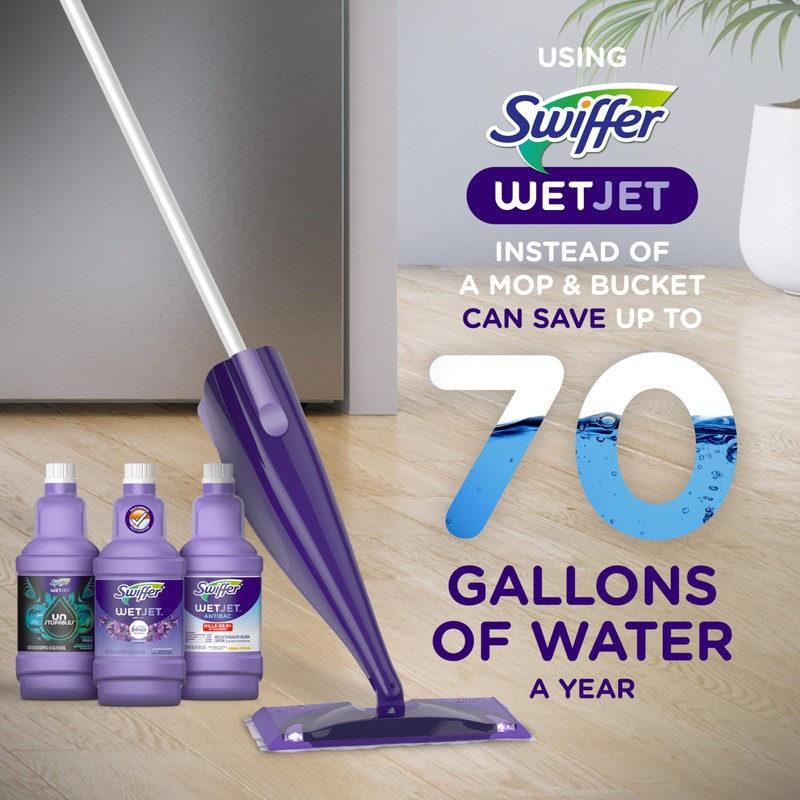 Swiffer WetJet Multi-Purpose Floor Cleaner Solution with Febreze Refill, Hardwood
