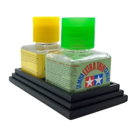 Jeff Did It! 40ml Square Bottle Glue Cement Holder Holds 2 Bottles Compatible with Tamiya Cement, Panel Liner and other 40ml Square Bottles 87038 - Holder Only (Black)