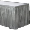 Silver Plastic Table Skirt - 21' x 29" (1 Pc.)