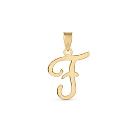 Amberta Italian 9ct Gold Initial Pendant for Women & Men | Real Gold Letter Pendant: F