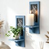 Ansonation Wood Wall Candle Holder Candle Sconces Wall Decor Set