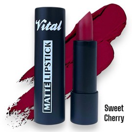 Vital Horizon Matte Lipstick – 27 Rich Shades – Long-Lasting, Waterproof, Non-Drying Formula (Sweet Cherry)