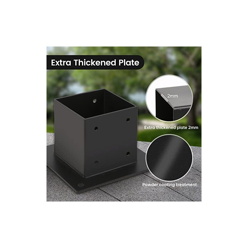 4×4 Post Base 4 Pcs,Deck Post Brackets,Inner Size 3.5"x3.5" Thick
