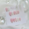 Water drop syrup pink handmade nail tip - Petit round
