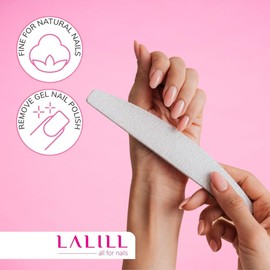 LALILL Nail File 100/180 Grit Pack of 10 - Nail Files for Gel Nails - Nail File Nail Modelling for Hybrid, Acrylic and Natural Nails - Zebra File Manicure, Buffer, Professional and for Pets