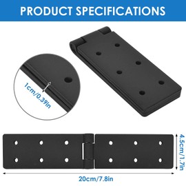 Pack of 4 Door Hinge Box Hinge Black Furniture Tape Foldable Table Hinge Folding Hinge Furniture Strap Heavy Duty for Wooden Door Garden Doors Furniture Doors Door Hinge Cabinets Tool Boxes