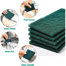Scouring Pads 10 Pack Cleaning Washing Up Kitchen Scrubber Sponge Scourers Green Heavy Duty Premium Catering Supplies | by POUNDXPENCE Co®