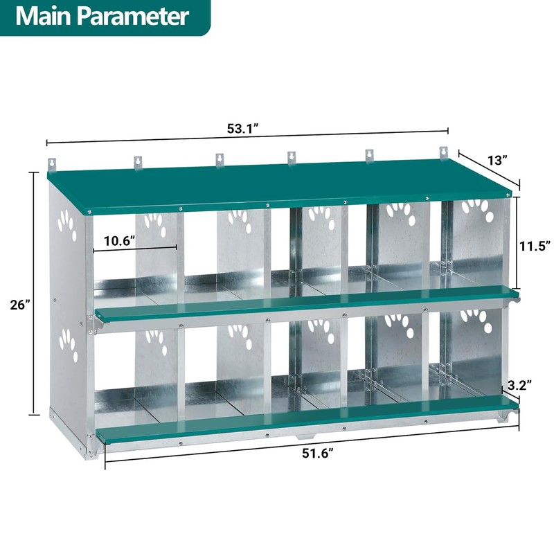 Toriexon Chicken Nesting Box, 10 Compartment Nesting Box, 10 Room