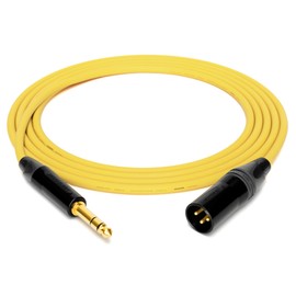 enoaudio Mogami 2534 Quad Professional Studio Cable Balanced Neutrik Gold 6.3 mm TRS Jack - XLR Male HiFi, Yellow, 2.0 m