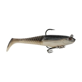 Berkley PowerBait Saltwater Pre-Rigged Cullshad Fishing Soft Bait, Black Shad, 6 in, Irresistible Scent & Flavor, Larger Profile, Ready to Fish, Honeycomb Technology for Max Action and Durability