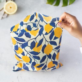 little bee fresh Organic Beeswax Cloth Large Bag from Germany - Keeps Food Natural, Beautiful & Plastic-Free Fresh! Handmade from Organic Raw Materials (Amalfi)