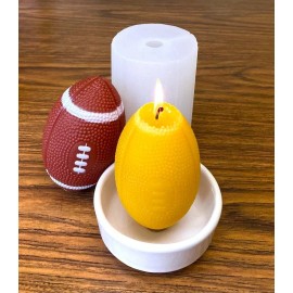 Unbranded 3D Silicone football mold Candle Soap resin Homemade 4”
