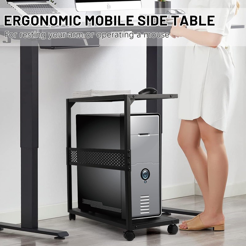 Bfttlity Large PC Stand Computer Tower Stand 2-Tier Metal CPU