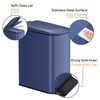 TIPGO Slim Bathroom Trash Can with Lid Soft Close, Step
