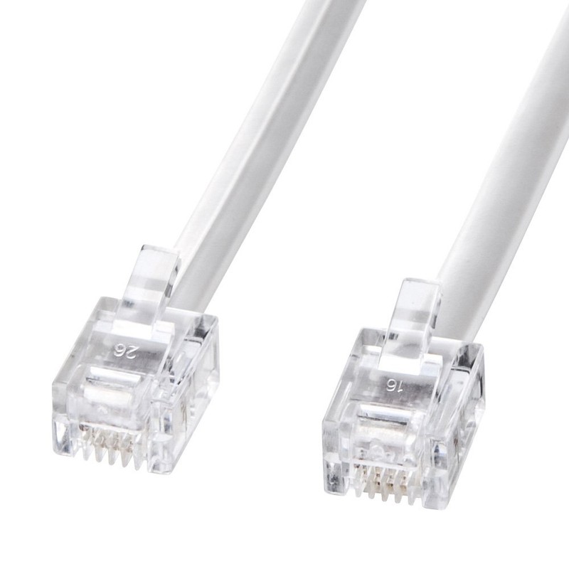 Sanwa Supply Modular Cable, TEL-N1-3N2, White
