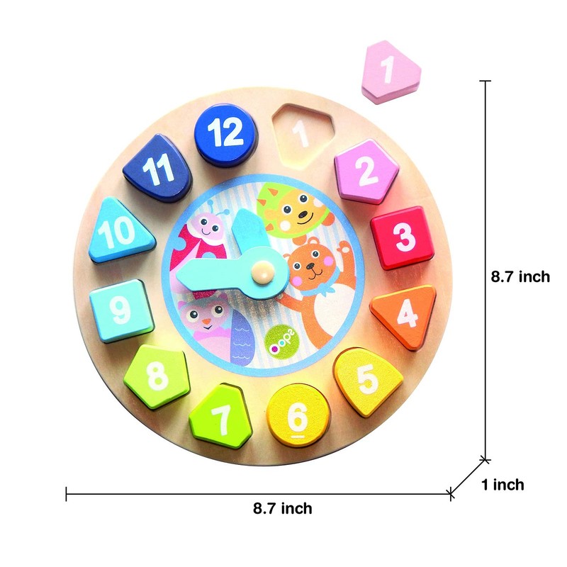 Oops Wooden Teaching Clock Preschool Time Activity My Clock Blocks