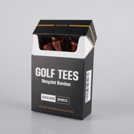 GOCHSS Golf Tees 20pcs 83mm(3.25") Coffee Color Premium Bamboo Golf Tees.