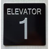 ELEVATOR FLOOR NUMBER SIGN with Raised letters/Image & Grade 2