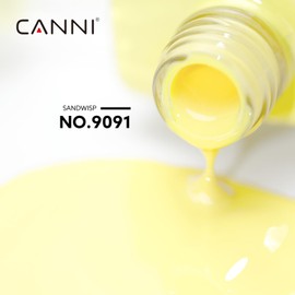 CANNI Yellow Gel Nail Polish, 1Pcs Light Yellow Gel Polish Bright Pastel Color High Gloss Soak Off U V Nail Manicure Salon DIY