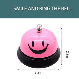 Huqqi 2 Pack Call Bell Desk Bell, Bar Counter Top Service Call Bell Ring Reception for Hotel Counter Restaurant Office School, Wedding Events Bell(Pink)