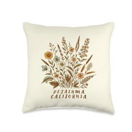 Petaluma CA - Cozy Petaluma California Floral Throw Pillow