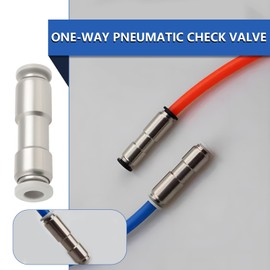 EMSea 2PCS Pneumatic One-Way Check Valve Inner Diameter 6mm 11.9x45.1mm Nickel-Plated Brass Compressed Air Connector for Vacuum Air Compressor Pump