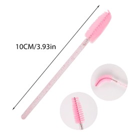 100 Pieces Disposable Eyelash Brushes with Crystal Handle Makeup Tool Eyelash Brush Applicator Brush for Makeup Eyelash Eyebrow (Pink)