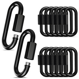 50PCS 3 Inch Heavy Duty Quick Chain Links, 1200 LB 5/16 Threaded Black Carabiners for Hammock Camping