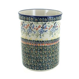 Blue Rose Polish Pottery Periwinkle Utensil Jar