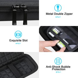 Lacdo External Hard Drive Case Protective Case for SanDisk Extreme Pro/SanDisk Extreme Portable External SSD SDSSDE81 SDSSDE80 500GB 1TB 2TB 4TB USB-C Eva Case, Black + Black